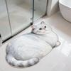 3D Cute Cat Shaped Diatomite Bath Mat Super Absorbent Non-slip Quick Dry Bathroom Doormat for Cat Lover Home Decor Gift
