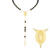 Vnox Long Acrylic Beads Chain Rosary Necklace For Women Men, Stainless Steel Virgin Mary Small Cross Pendant, Gifts To Her