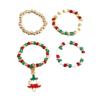 European & American Christmas Seed Bead Ring Set: 4-Piece Elastic Rings, Trendy Women's Fashion