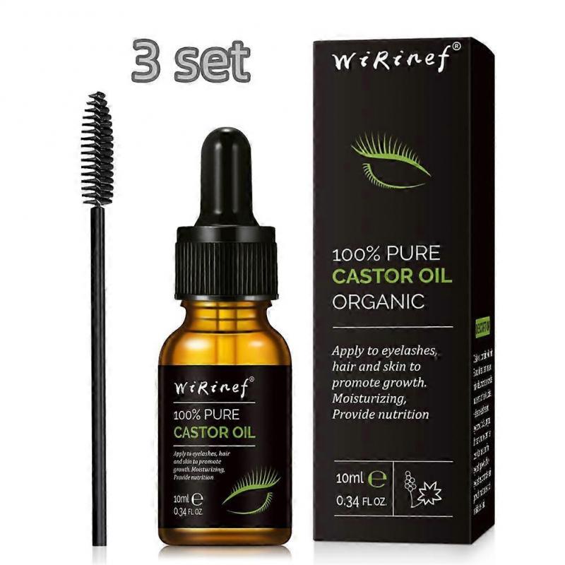 3pcs Castor Oil Eyelash Growth Serum Longer Fuller Eyelash Enhancer Treatment Nourishing Hair Lifting Eyebrow Lashes Essence