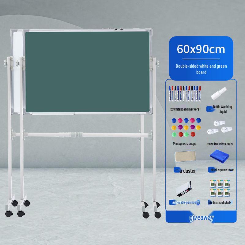 Magnetic Double-Sided Blackboard & Whiteboard Stand for Home, Office & Classroom.