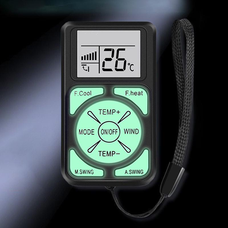 Mini Portable Universal Ac Remote Control, Luminous Lcd Glow In Dark Compatible With All Major Air Conditioners