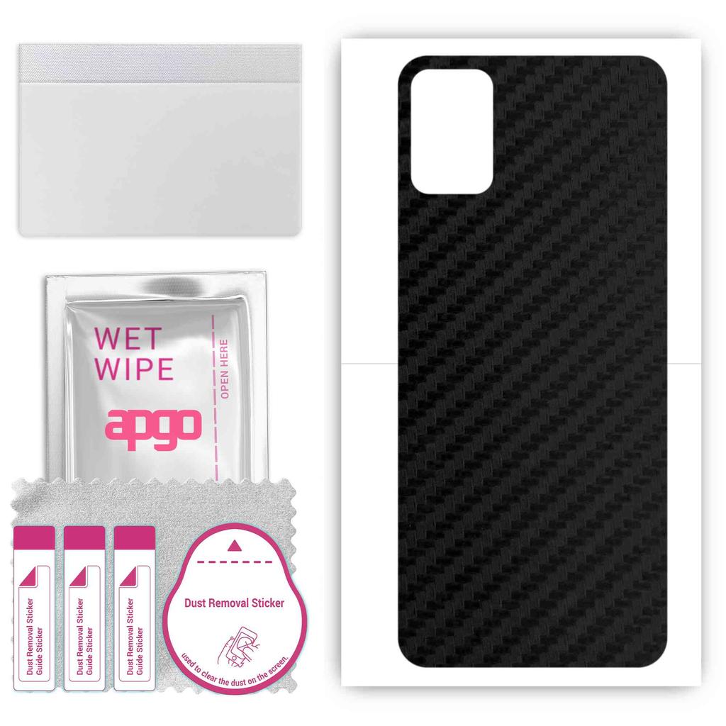 apgo Protective Skin Sticker for the back compatible with Infinix Hot 11 Play, Wrap Film, Foil, Vinyl - Pattern Carbon Black