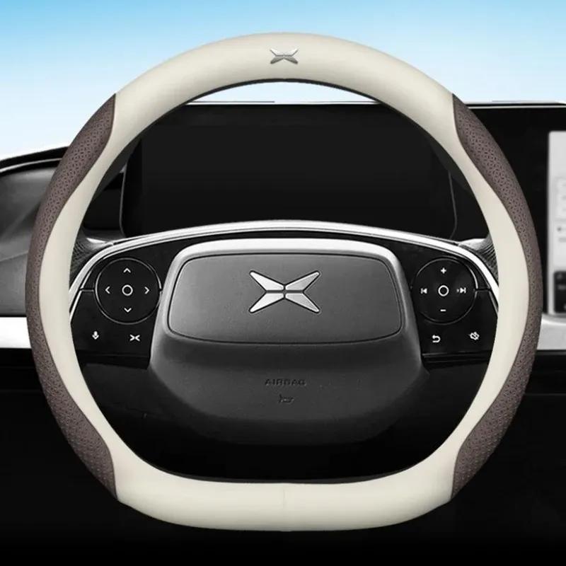 Кожаный чехол на руль автомобиля для Xpeng G6 2024, дышащий, нескользящий, автостайлинг, аксессуары для интерьера автомобиля