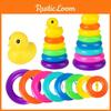 Jenga Rainbow Color Ring Stacking Tower Duck Tub Play Toys Baby Development