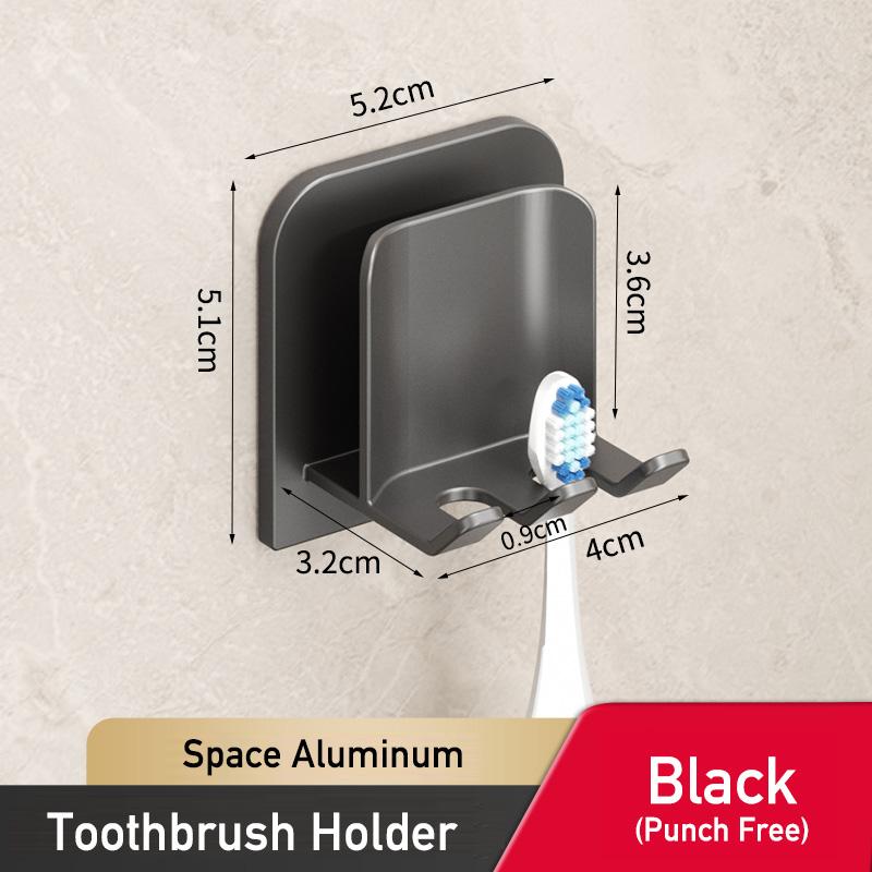 Алюминиевый держатель зубной щетки настенный без сверления липкий органайзер стойка для ванной без перфоратора электрический держатель зубной щетки с чашкой