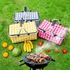 Insulated Picnic Basket Large Capacity Portable Foil Cooler Bag Foldable Leak-Proof Outdoor Spring Basket for BBQs, Camping