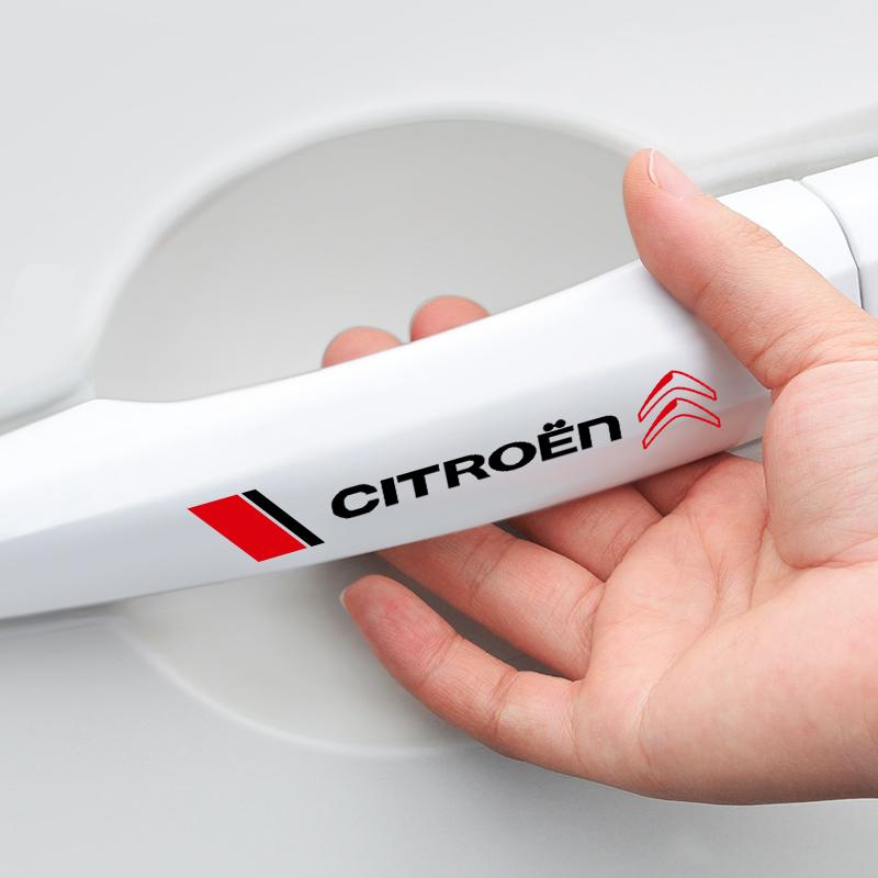 4Pcs/set For Citroen Car Stickers Door Handle Sticker Mirror Decor Protector Decals Car Accessories C1 C2 C3 Grand C4 Picasso