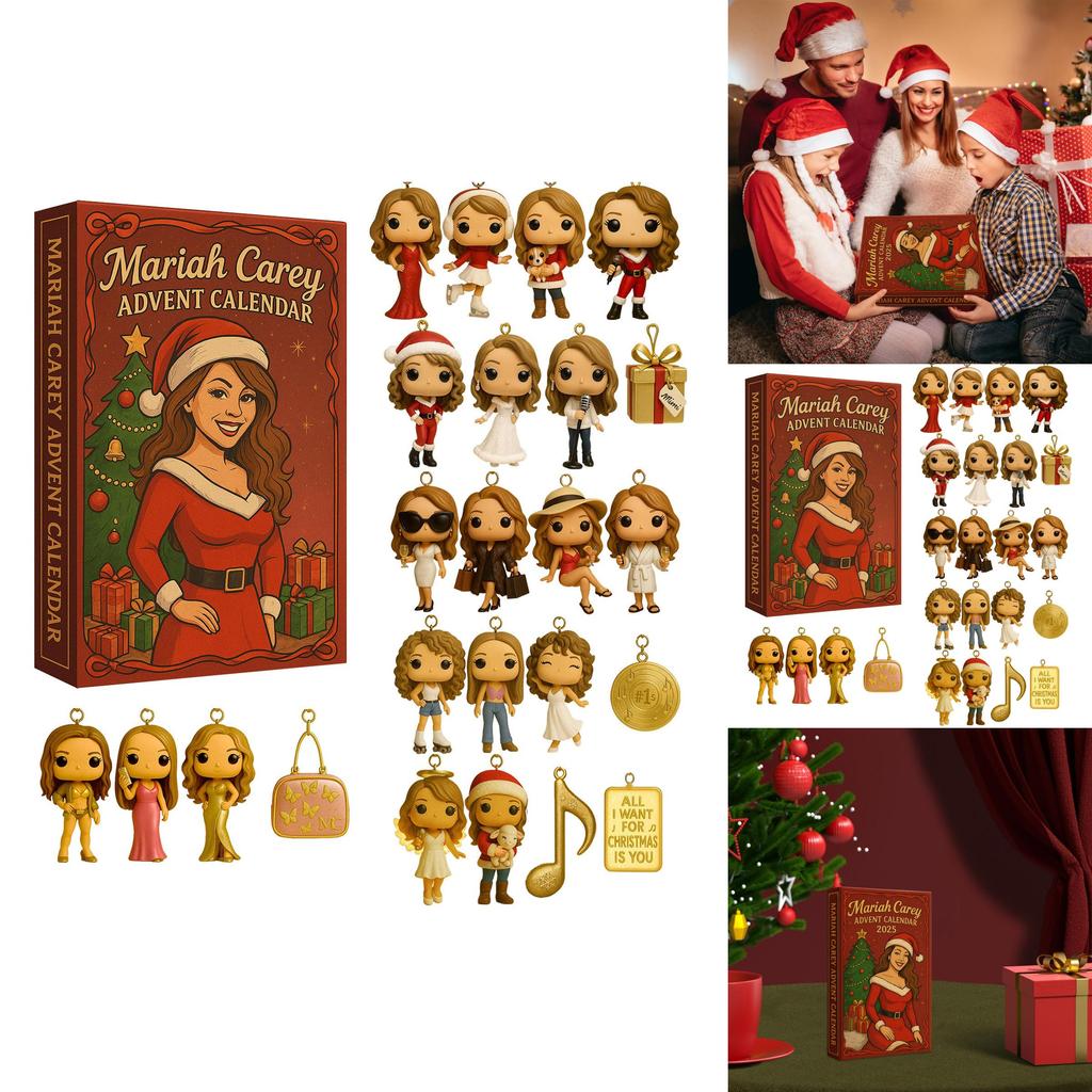 Mariah Carey Christmas 24day Advent Calendar With Acrylic Characters For Festive Celebrations