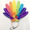 Carnival Feather Headdress Dance Headpiece Colorful Hair Hoop Mardi Gras Headband Headwear for Fancy