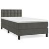 3141510 vidaXL Divan Bed and Mattress Dark Grey 80x200 Cm Velvet