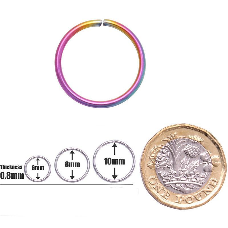 Обруч для пирсинга ушей, губы, кольца в носу, стальное кольцо в носу, пирсинг хряща, кольцо в носу