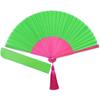 Nishikawa Shouroku Shoten Складной с веером Зеленый x Веер, Лето, Сумка, Двухцветный, byCOLOR, Розовый, Женский
