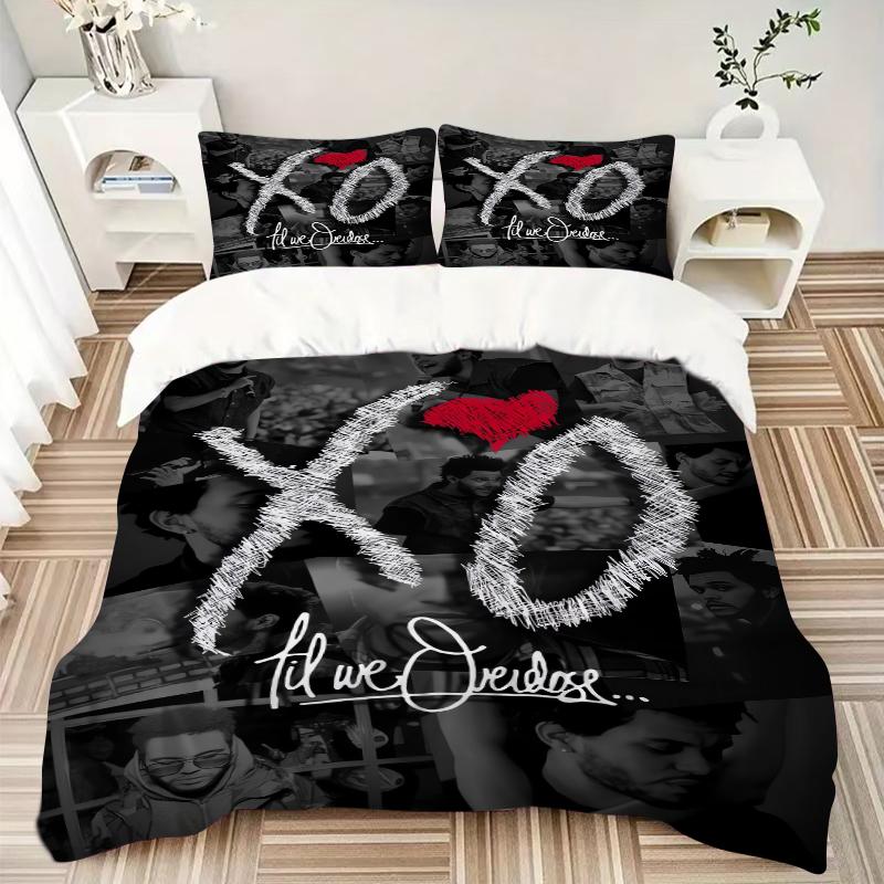 3Pcs Love Music Bedding Set Quilt Cover Pillowcase Home Christmas Xmas Halloween Gift 1 Duvet Cover 2 Pillowcase M924290
