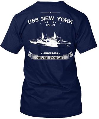 Uss New York Lpd-21 Lpd 21 Lpd21 С 2009 года Никогда Футболка Сделано в США S - 5XL