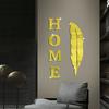 HOME Feather Mirror Wall Sticker Acrylic English Letter Self-adhesive Living Room Bedroom Creative Wall Sticker Wallpaper