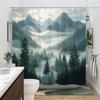 Водонепроницаемая шторка для душа Misty Mountain Forest для декора ванной комнаты, дизайн в стиле природы, яркие цвета, уникальный стиль