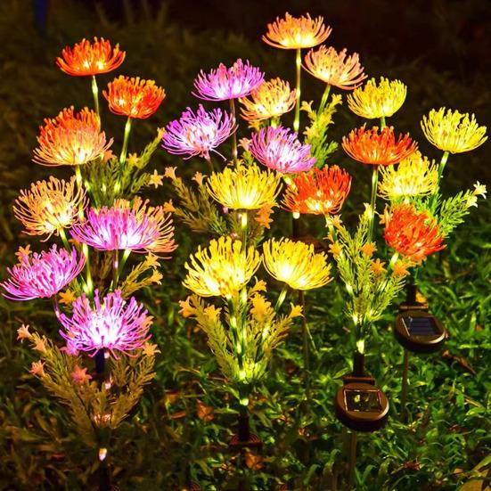 Цветочная солнечная лампа для сада, IP65, время, водонепроницаемое, длинное освещение, украшение, автоматическая зарядка, цвет