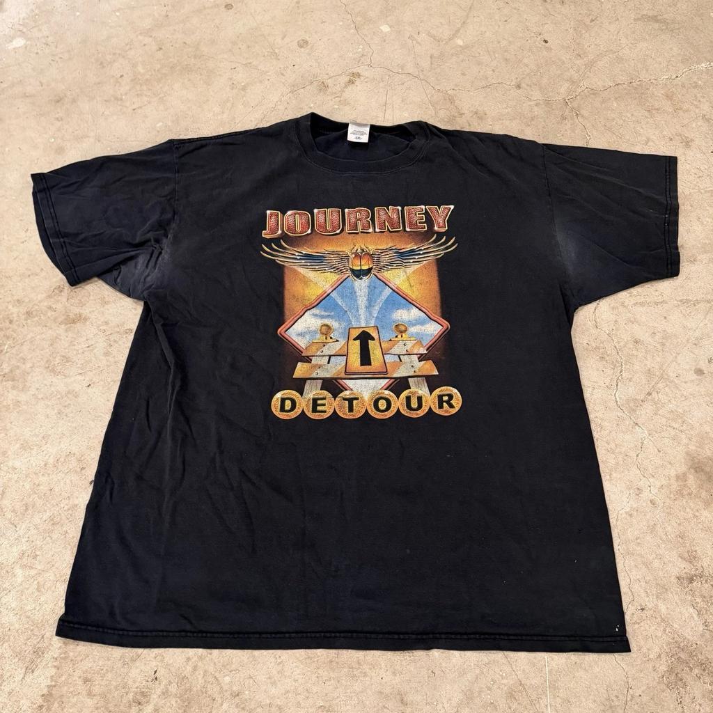 Vintage Y2K Journey 2004 "Detour" Tour Music Rock Band Concert T-T-Shirt - 2XL