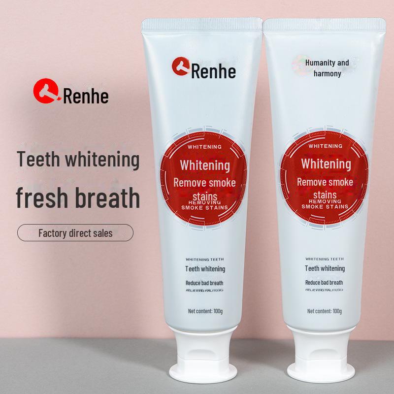 Отбеливающая зубная паста Renhe: Устраняет неприятный запах изо рта, пятна, желтизну и зубной камень.