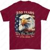 250 лет Патриотический флаг Соединенных Штатов 250-летие 1776 2026 Белоголовый орлан Унисекс Хлопковые футболки Женские топы Унисекс Футболка