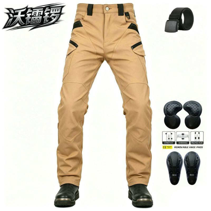 Mens Motorcycle Riding Pants Waterproof Windproof Breathable Dual-Layer High-Waist CE Armor Crash Protection 4-Season
