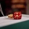 Дзи-подвеска «Дворец Потала Красное Мясо Благородный Человек» из серебра S925 с желтым агатом Бога Богатства