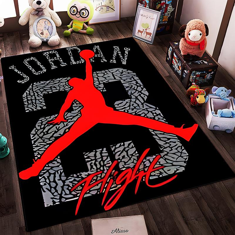Red Silhouette Dunk Design Rug Non-slip rug suitable for living room and bedroom sofas sofas