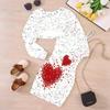Girls Cartoon 2 Piece Outfits, Long Sleeve Crop Top + Spaghetti Strap Bodycon Dress, Sweet Heart Print Party Dress Set
