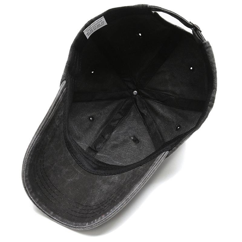 2021 New Men's Baseball Cap Washed Cap Light Plate Couple Hat Solid Color Spring and Autumn Hat Korean Version