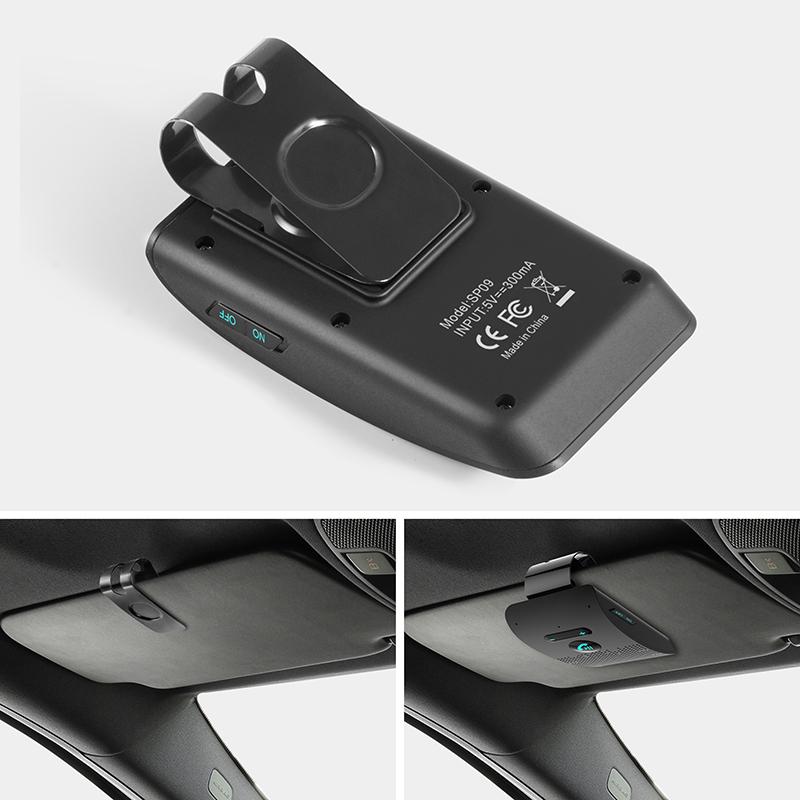 Bluetooth 5,0 динамик громкой связи автомобильный комплект солнцезащитный козырек клип беспроводной аудиоприемник громкая связь громкий MP3 музыкальный плеер двойной микрофон