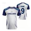 Summer Men England Sports Training Top Gradient Blue Quick Dry Breathable Short Sleeve Crew Neck Football Tee Shirt