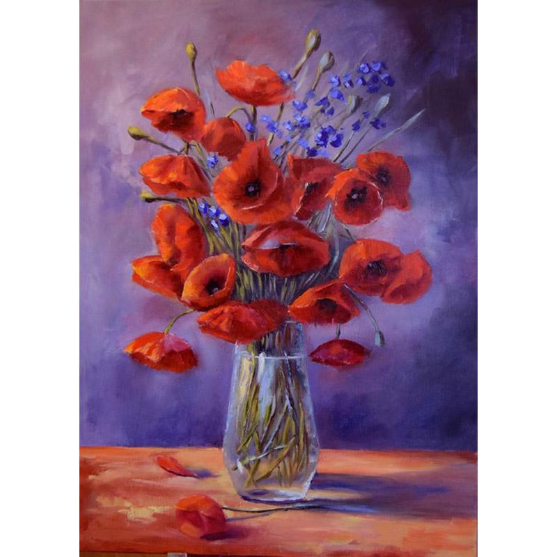 DIY Floral 5D Diamond Painting Full Round Drill Diamond Embroidery Cross Stitch Mosaic Kits Flower Wall Art Home Decor