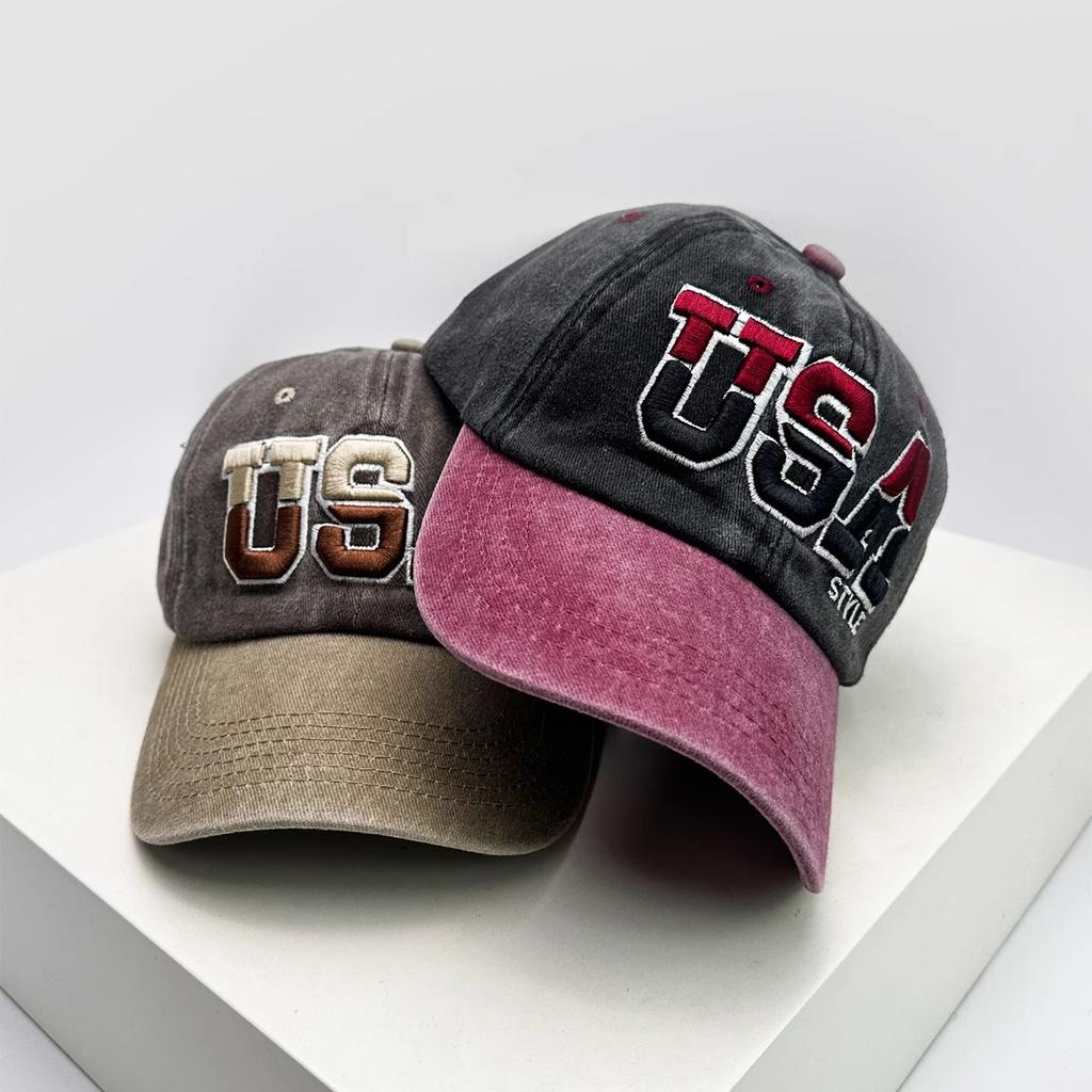 Поношенная старая вышитая бейсболка Вышитая бейсболка Европейская и американская ретро Универсальная защита от солнца бейсболка