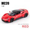 1/32 литая модель автомобиля из сплава миниатюрный Maserati MC20 суперкар металлические украшения для автомобиля подарки для детей новые красные игрушки для мальчиков Hottoy