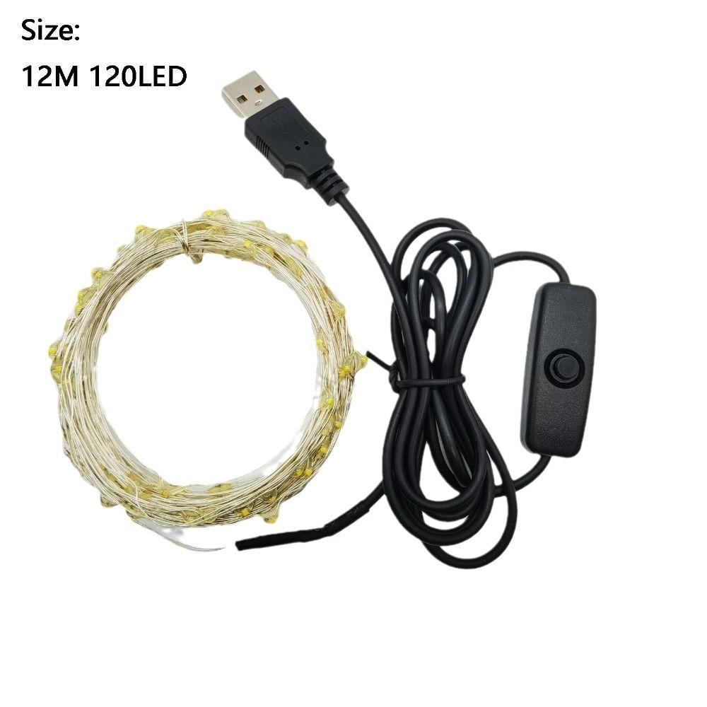 12m Length LED String Lights IP65 Waterproof Festival String Lights USB Fairy Lights For Xmas