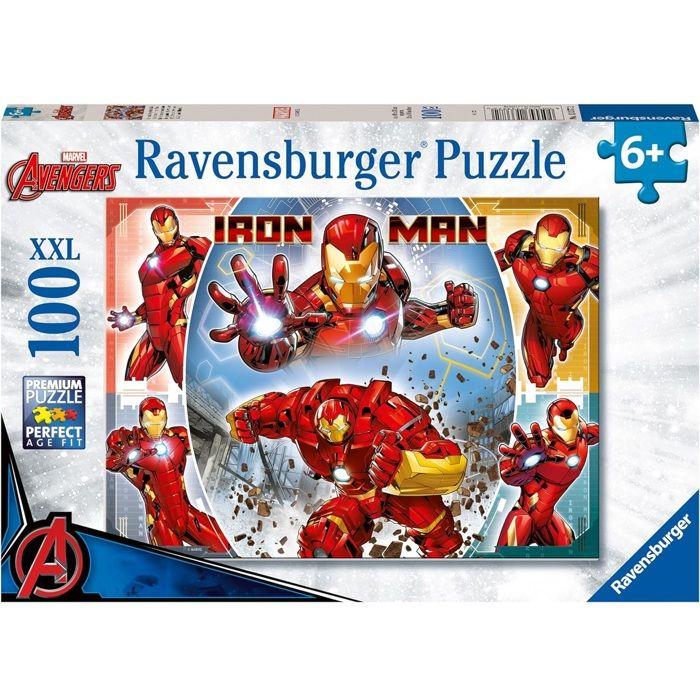 Puzzle 100 pièces XXL, Le puissant Iron Man / Marvel Avengers, 00013377, A partir de 6 ans, Ravensburger, MARVEL HEROS