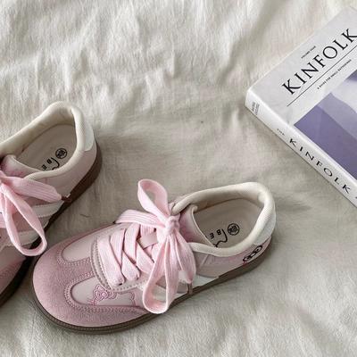 Нишевая шикарная универсальная повседневная обувь для скейтбординга, тренд 2025 года, ранняя весна, новые корейские милые немецкие кроссовки с вышивкой KT cat для женщин