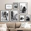 Wall Art Canvas Painting Racing Car Paris Towel Shopping Girl Gift Black White Home Decor Poster Print Living Room Wall Pictures