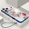 Чехол-шнурок с розово-белым цветочным узором для iPhone 17 Pro Max, мягкий силиконовый чехол для iPhone 16 Pro Max, чехол для iPhone 15 14 13 12 11 16E Air