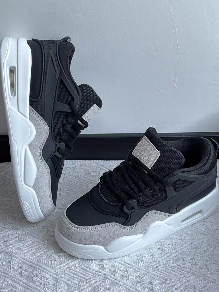 New Autumn Men's Shoes Air Cushion Platform Sports Shoes Black Basketball Men's and Women's Sports Shoes Leopard Print