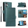 For iPhone 17 Phone Case Line Imprint Leather Wallet Cover with Wrist Strap