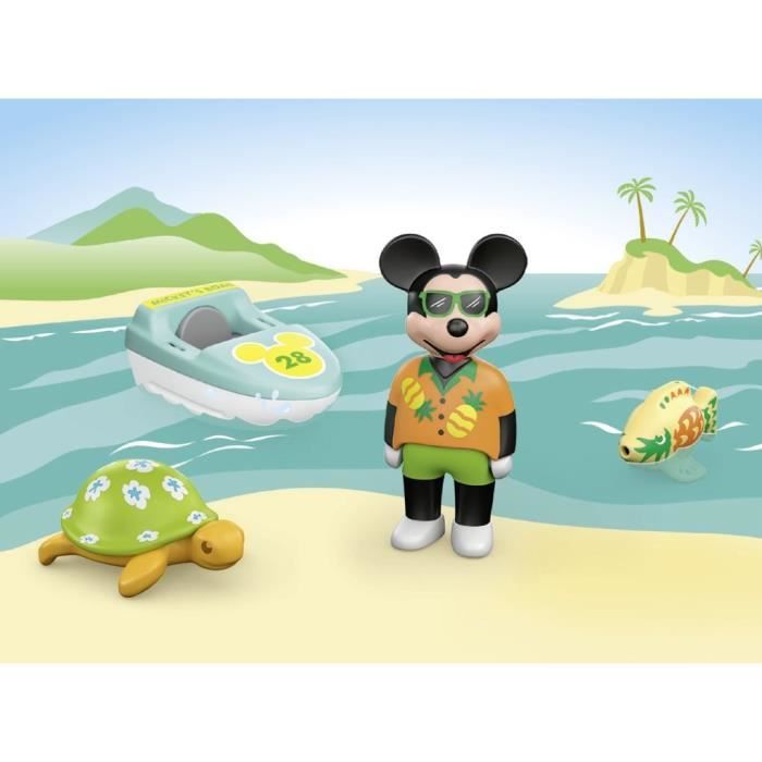 PLAYMOBIL Junior 71707 Mickey avec bateau, Flotte dans l'eau, Jouet pour le bain, Junior &amp; Disney, Des 12 mois