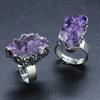 Natural Amethyst Crystal Cluster Galaxy Agate Crystal Cluster Ore Irregular Ring Jewelry Sells Well