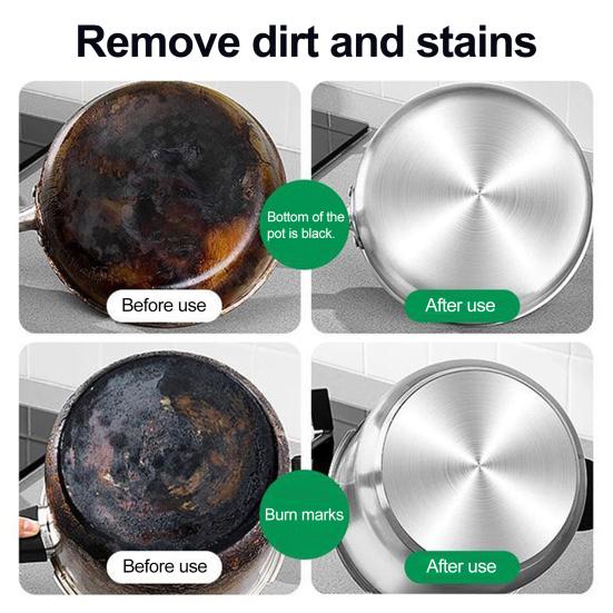 2Pcs Black Stain Remover, Deep Cleaning Heavy Duty Pot Cleaner, Stainless Steel Easy Use Pan Cleaner, Black Spot Cleaning Kit for Pots Pans,