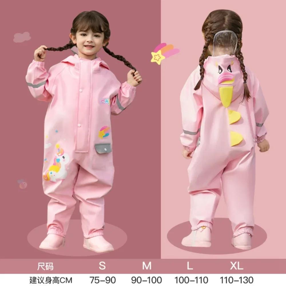 Children's One-piece Raincoat Rain Pants Suit Boys and Girls Rainproof Waterproof Clothing Children Baby New Summer Poncho