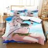 3D Anime Rent A Girlfriend Printed Bed Set Duvet Cover Pillowcase Bedding Set Bed Linen Sheet Quilt Cover Full Queen King Size