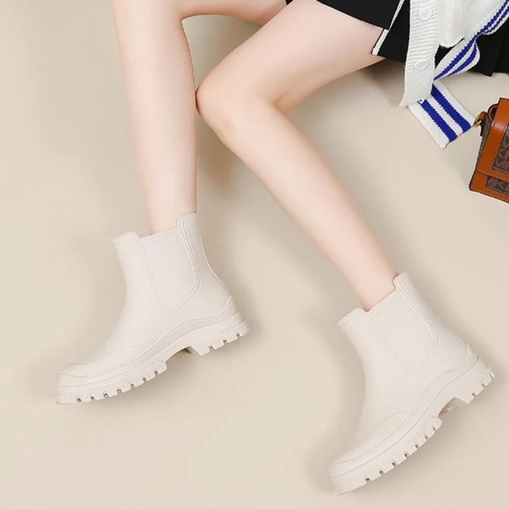 Fashion Waterproof Women's Boots Short Tube Rain Boots Women Versatile Rain Shoes Anti Slip Water Boots