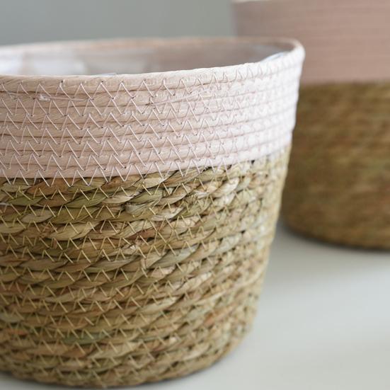 Соломенный цветочный горшок ручной работы, цветочный горшок, контейнер для хранения суккулентов, корзина для хранения