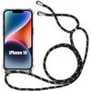 Case - E.F.CONNECTION - for iPhone 14 - Reinforced Shockproof TPU - Black Lanyard - Flexible